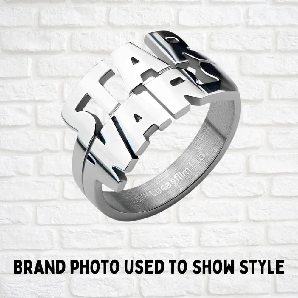 Star Wars Logo Ring Size 11 Stainless Steel Cutout Sci-Fi Movie Jewelry Gift‎